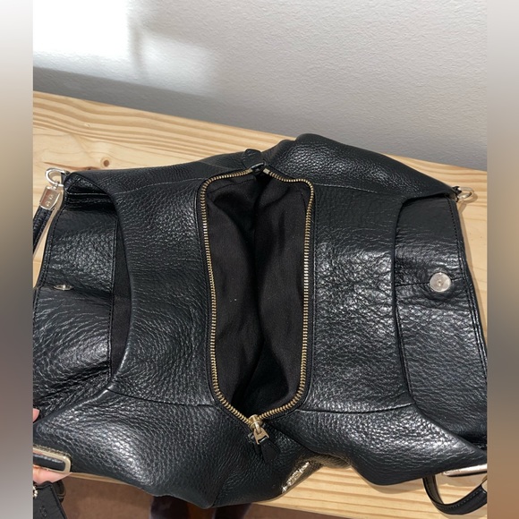 Black leather coach Edie shoulder bag